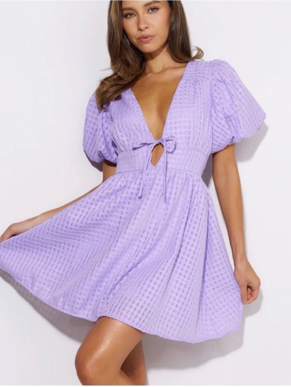 Viral Sold Out Hello Molly Flowers For You Mini Dress Lilac Purple Size 4